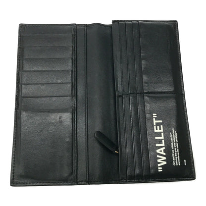 Off-White Quote Long Leather Wallet Black Size ONE SIZE