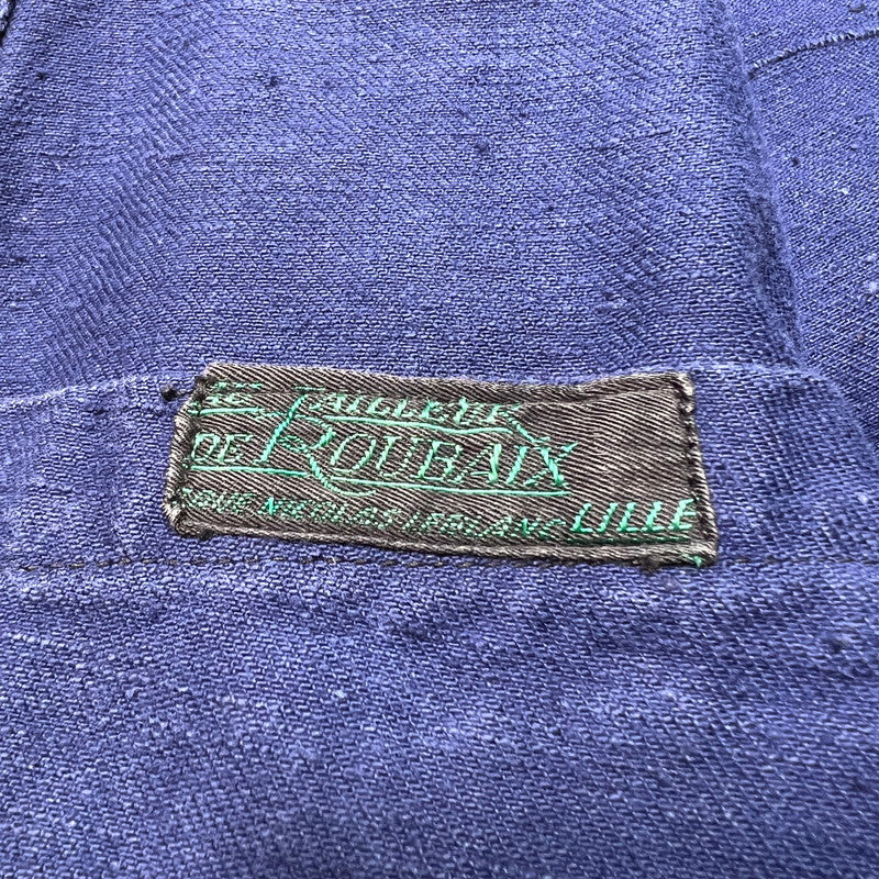 Vintage 40s French Fireman Indigo Cotton Twill Jacket Size L