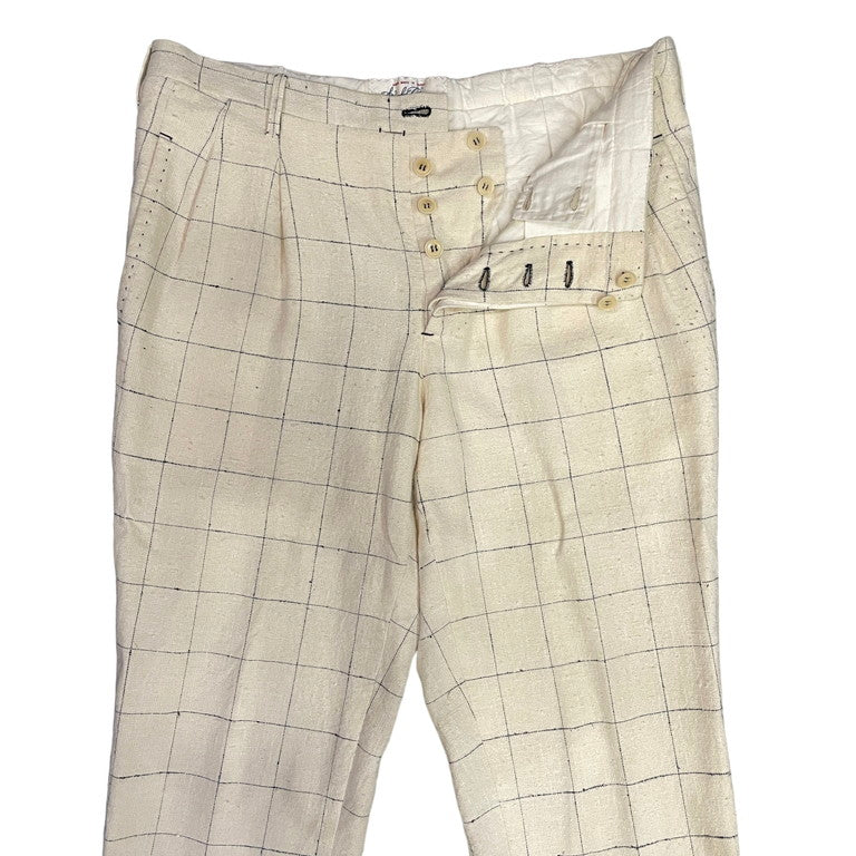 The crooked Tailor REID&TAYLOR Linen Check Trousers Size 46