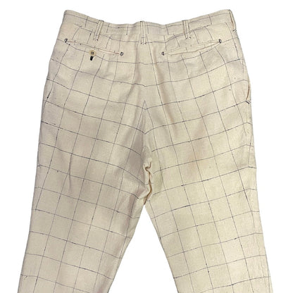 The crooked Tailor REID&TAYLOR Linen Check Trousers Size 46