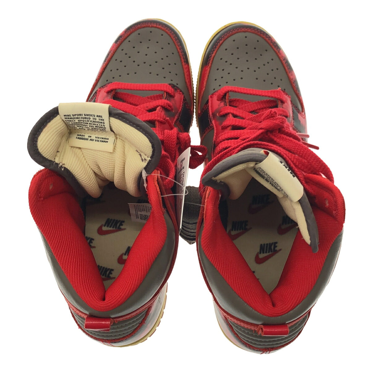 Nike DUNK HIGH 1985 SP RED ACID WASH Sneakers Size 27.5