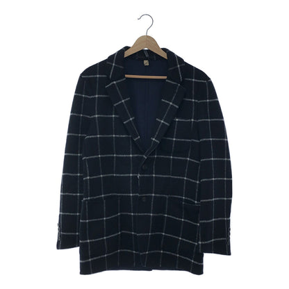 Burberry Black Check Cashmere Tailored Jacket Size 44R
