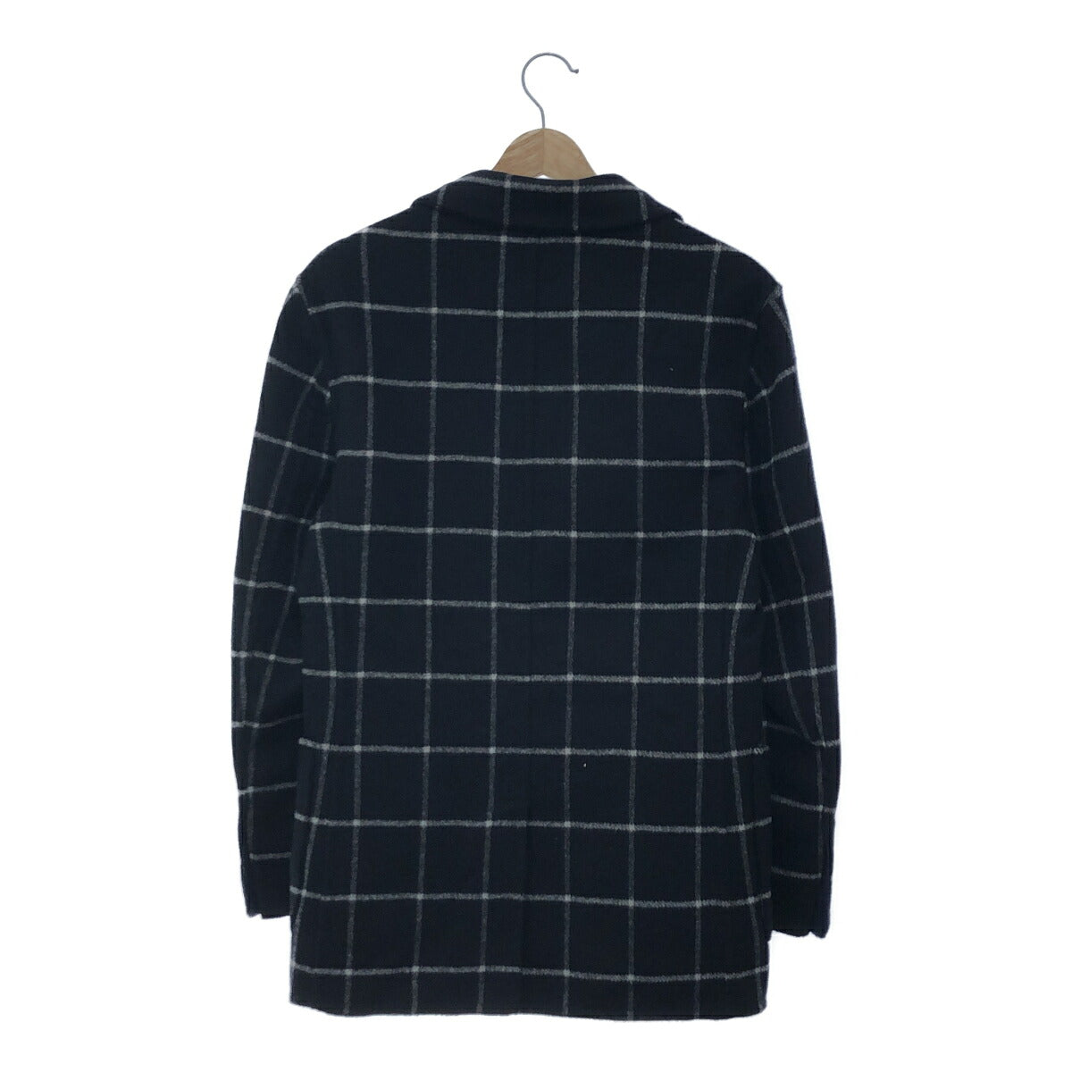 Burberry Black Check Cashmere Tailored Jacket Size 44R