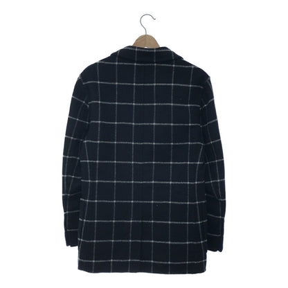 Burberry Black Check Cashmere Tailored Jacket Size 44R