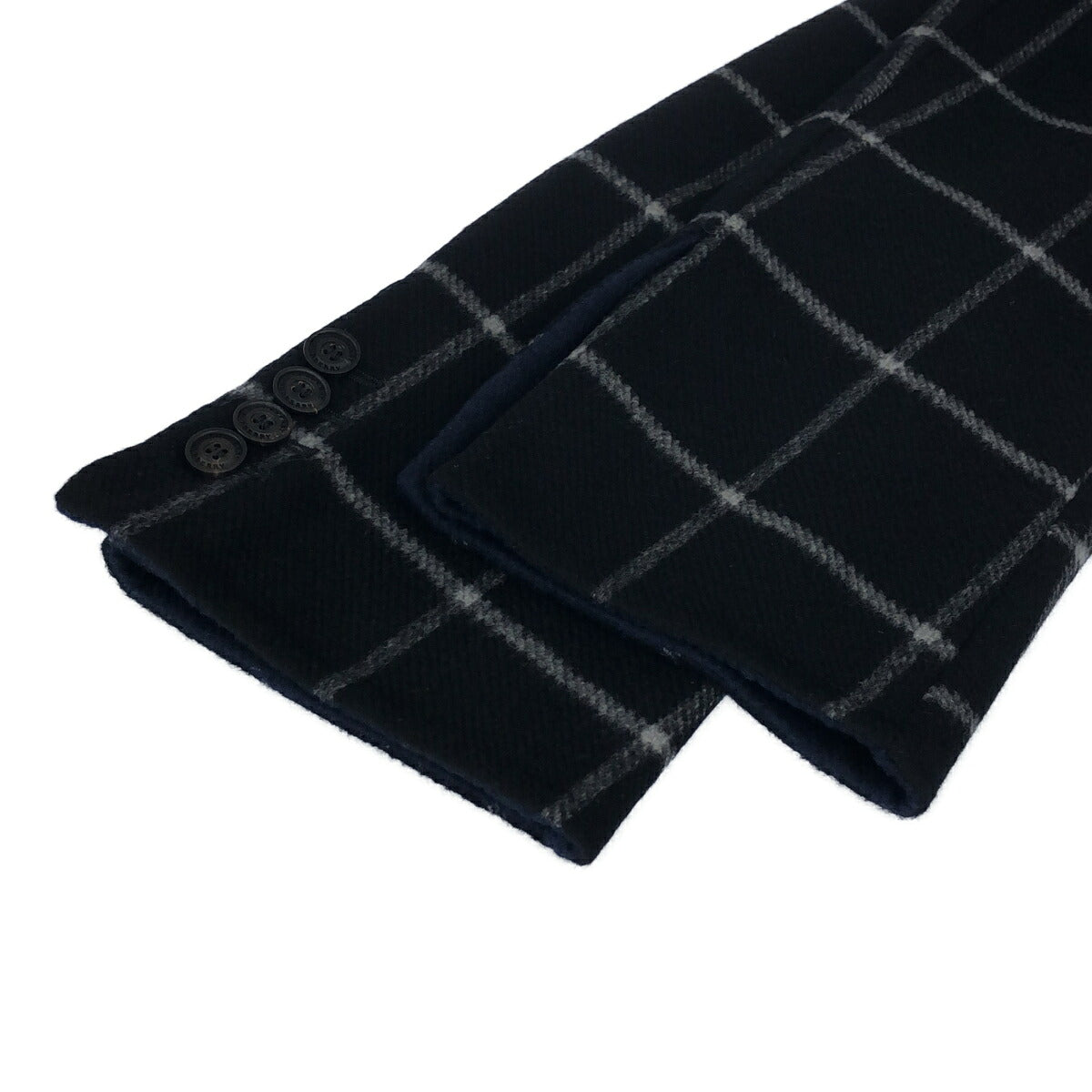 Burberry Black Check Cashmere Tailored Jacket Size 44R