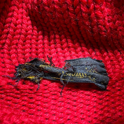 Unknown 30s Low Gauge Wool Shawl Collar Sweater Red Size S