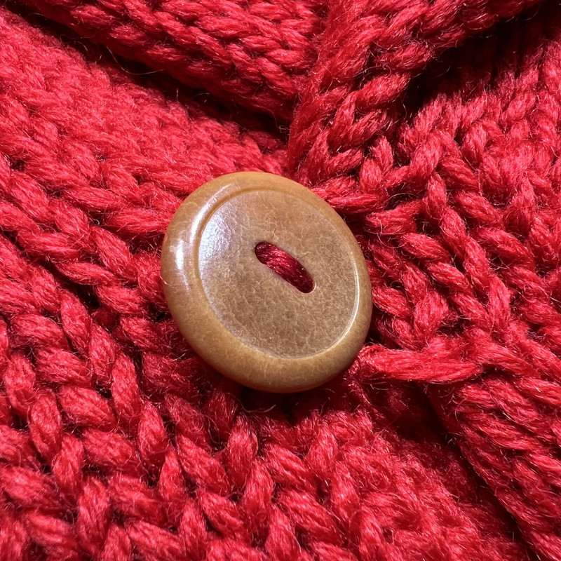 Unknown 30s Low Gauge Wool Shawl Collar Sweater Red Size S