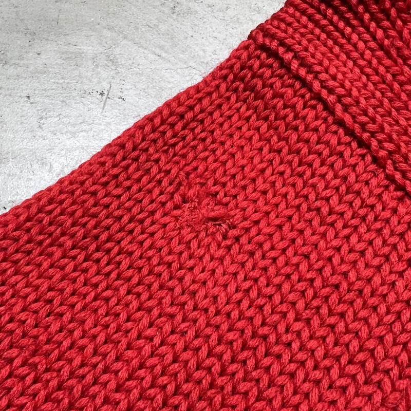 Unknown 30s Low Gauge Wool Shawl Collar Sweater Red Size S