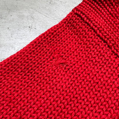 Unknown 30s Low Gauge Wool Shawl Collar Sweater Red Size S