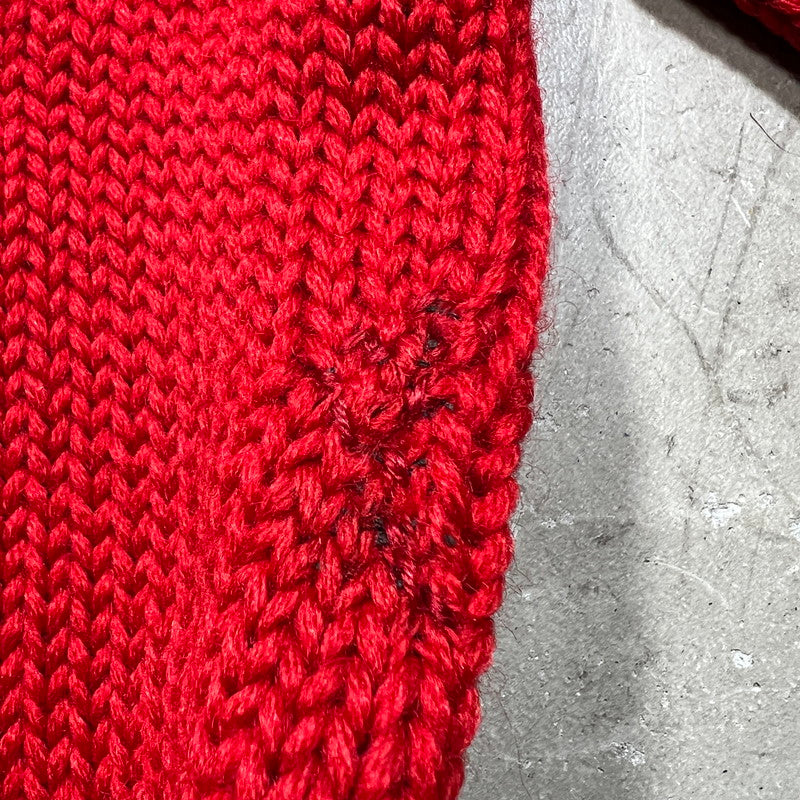 Unknown 30s Low Gauge Wool Shawl Collar Sweater Red Size S