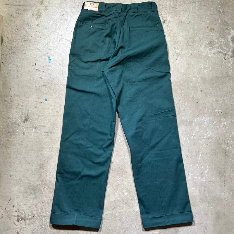 TEST 50s Cotton Twill Work Trousers Dark Green Size W29
