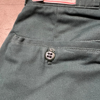 TEST 50s Cotton Twill Work Trousers Dark Green Size W29