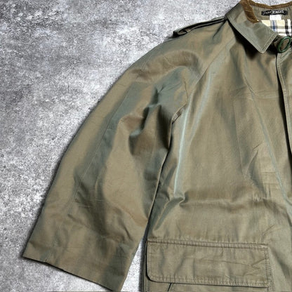 BARACUTA Made in England Corduroy Collar Coat Green Size L