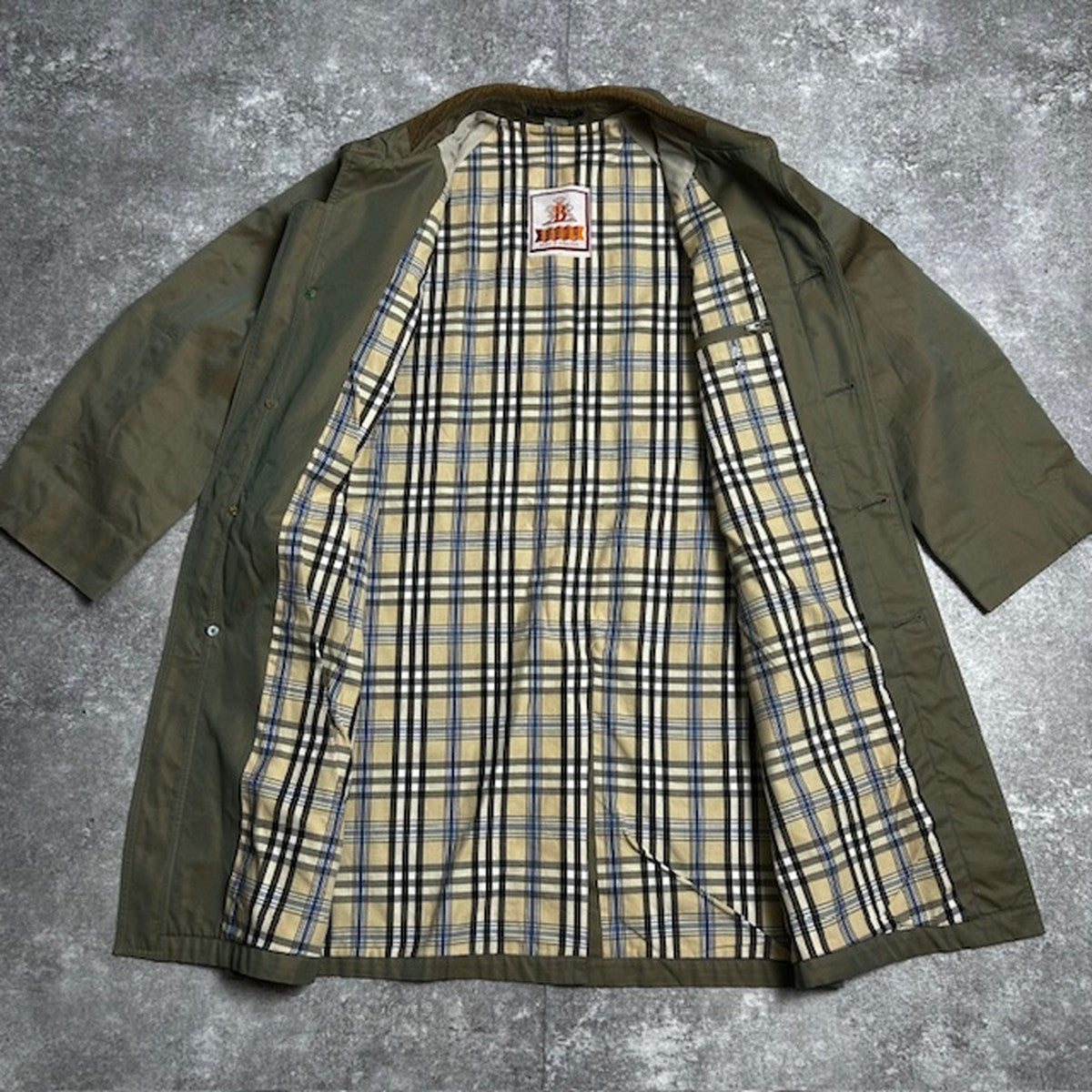 BARACUTA Made in England Corduroy Collar Coat Green Size L