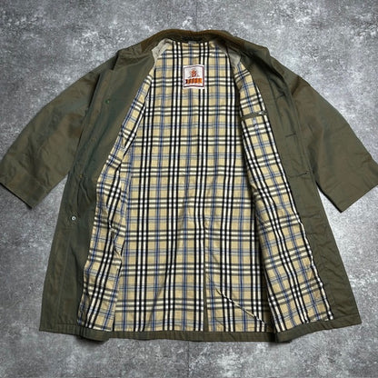 BARACUTA Made in England Corduroy Collar Coat Green Size L