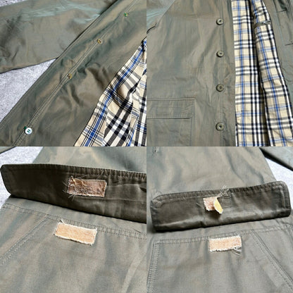 BARACUTA Made in England Corduroy Collar Coat Green Size L