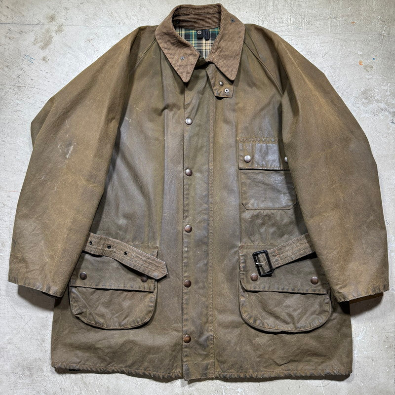 Barbour 80s Solway Zipper Oiled Jacket Olive Size C46