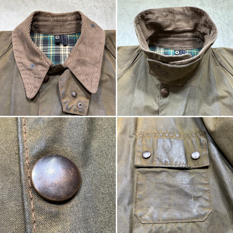 Barbour 80s Solway Zipper Oiled Jacket Olive Size C46