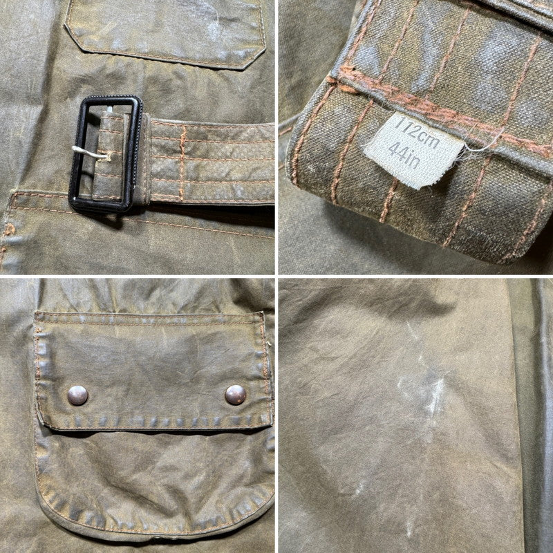 Barbour 80s Solway Zipper Oiled Jacket Olive Size C46