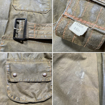 Barbour 80s Solway Zipper Oiled Jacket Olive Size C46