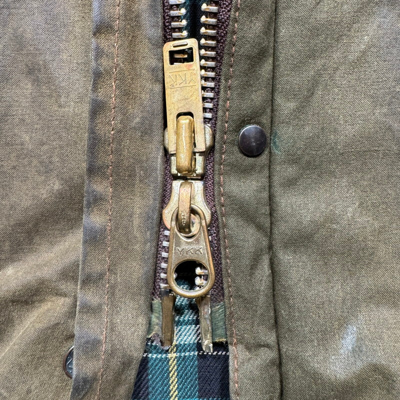 Barbour 80s Solway Zipper Oiled Jacket Olive Size C46