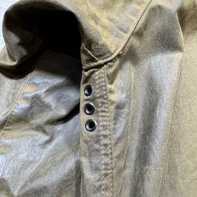 Barbour 80s Solway Zipper Oiled Jacket Olive Size C46