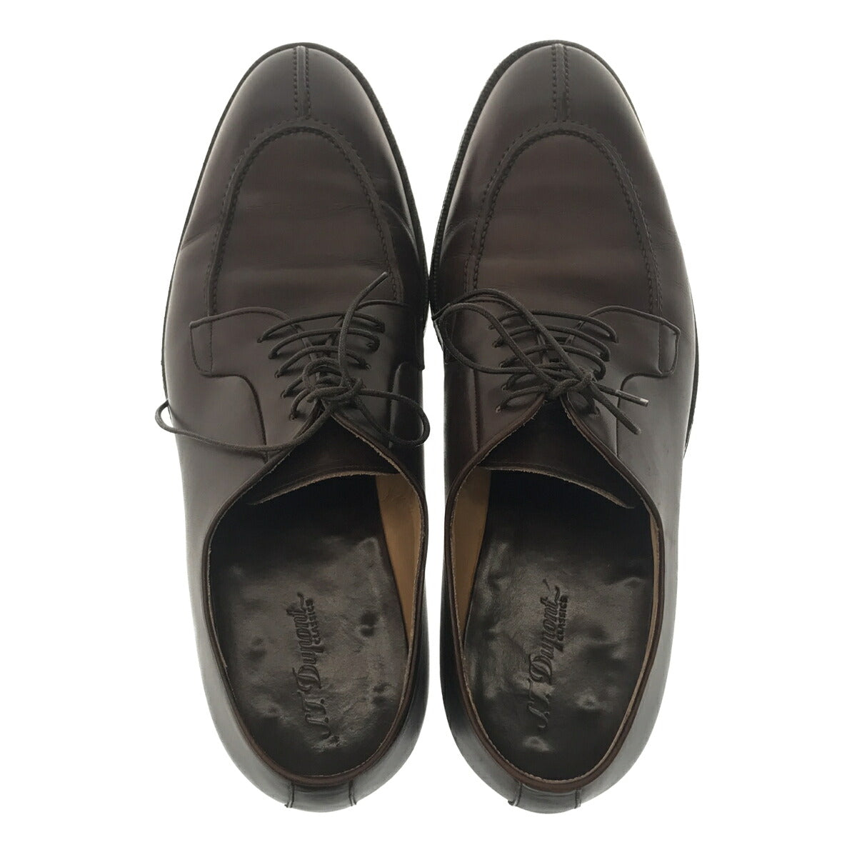 S.T. Dupont Brown U-Tip Leather Sneakers Size EU 41