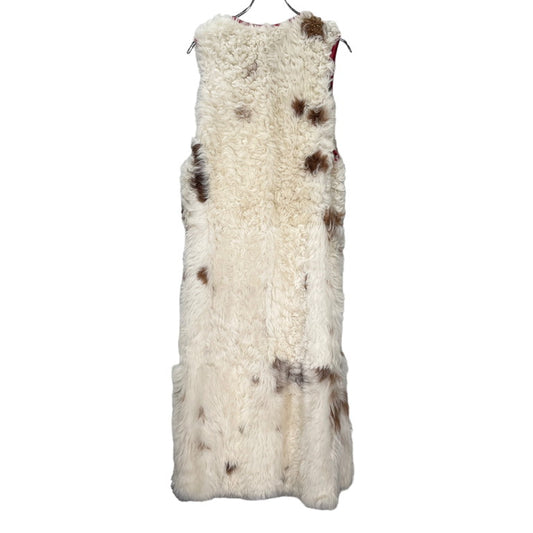 PLAN C 20AW White Shearling Mouton Long Fur Vest Size 38