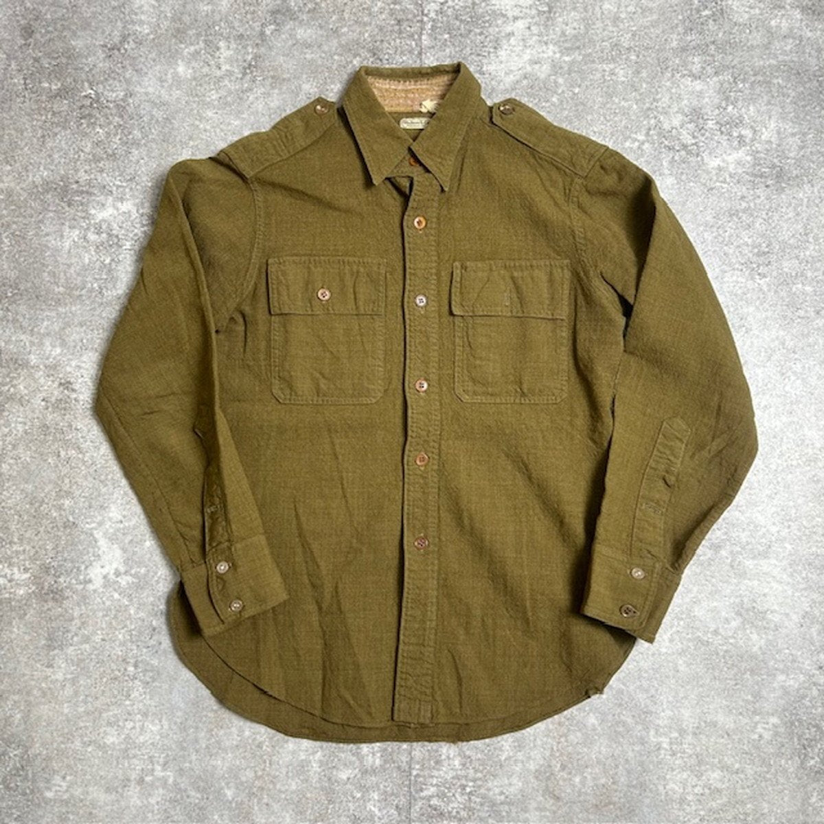 Vintage 30s-40s Shulman Chin Strap Officer Wool Shirt Size S