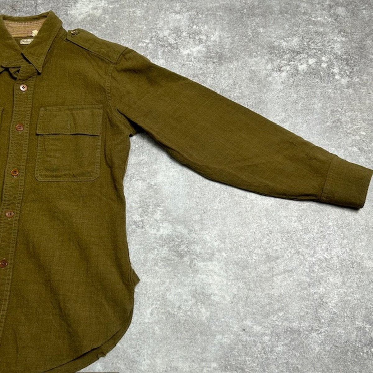 Vintage 30s-40s Shulman Chin Strap Officer Wool Shirt Size S