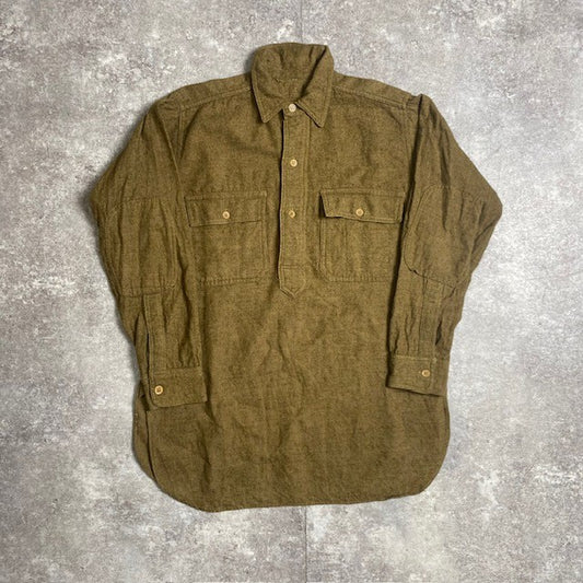 US ARMY 30s Vintage Elbow Patch Wool Pullover Khaki Size M