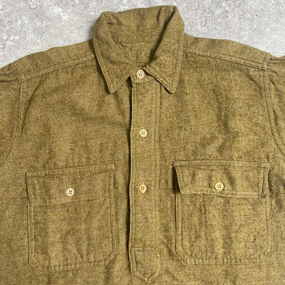 US ARMY 30s Vintage Elbow Patch Wool Pullover Khaki Size M
