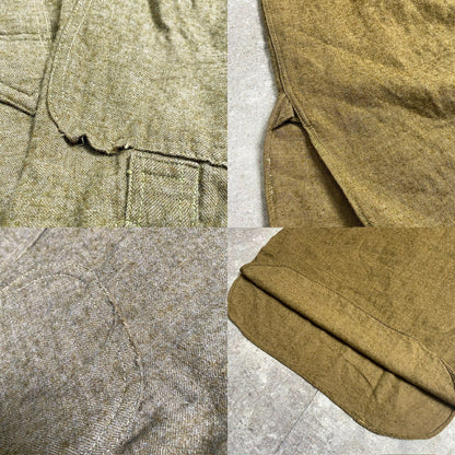US ARMY 30s Vintage Elbow Patch Wool Pullover Khaki Size M