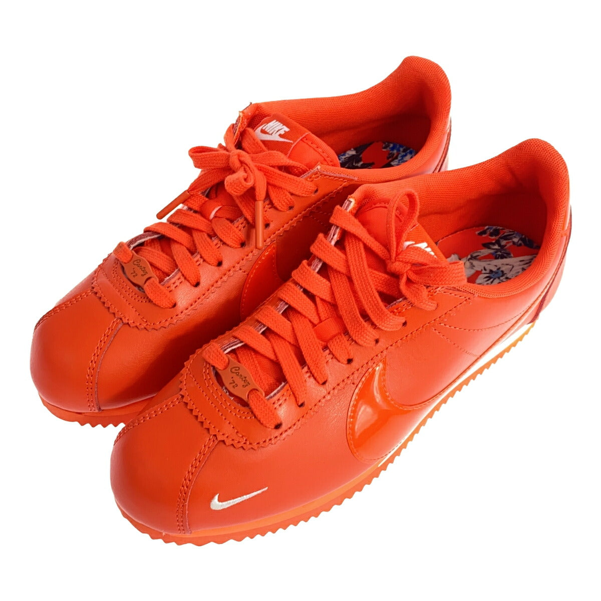 NIKE WMNS Classic Cortez PRM Sneakers Orange White Size 25.5
