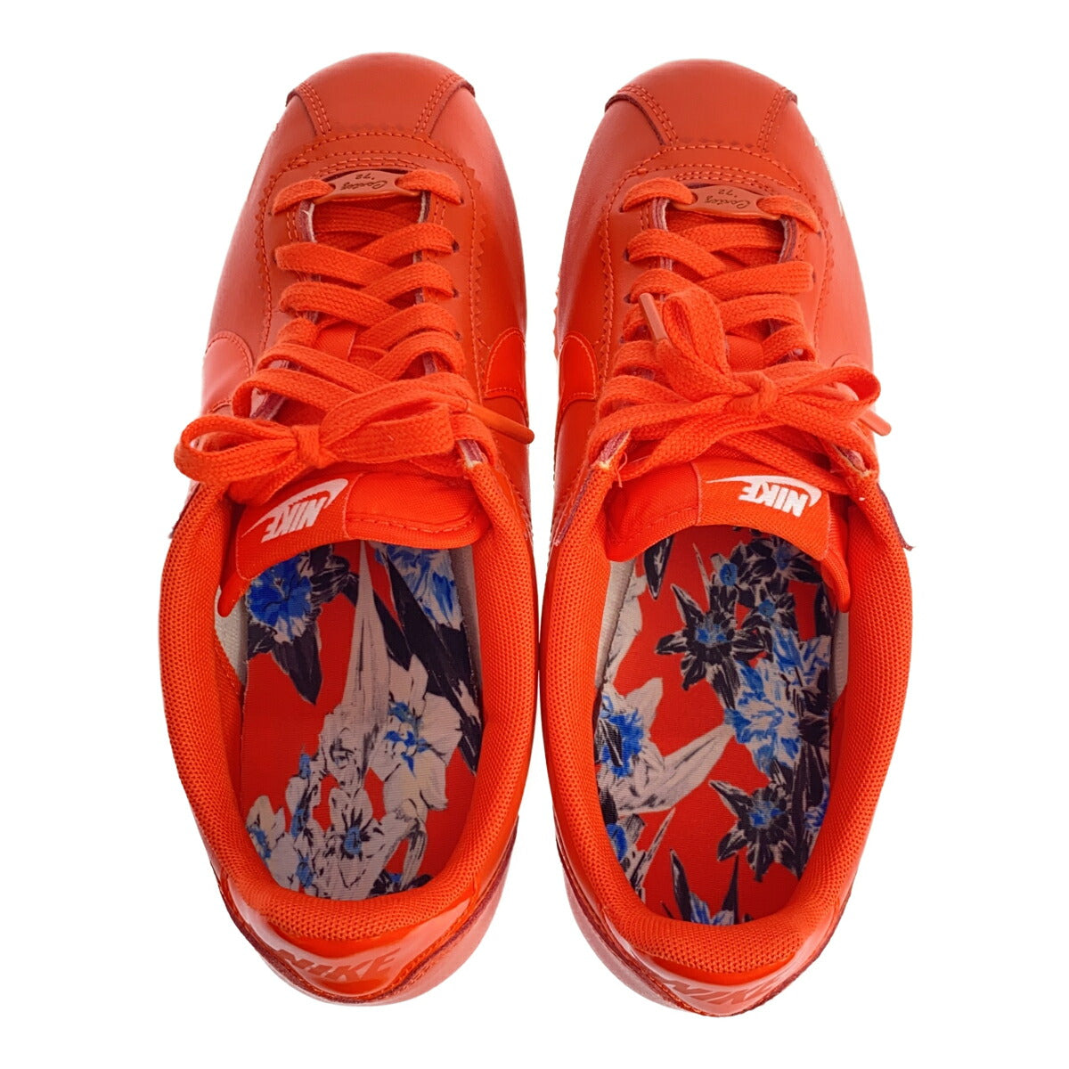 NIKE WMNS Classic Cortez PRM Sneakers Orange White Size 25.5