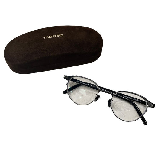 TOM FORD 22AW Black Browline Boston Shape Glasses Size 48
