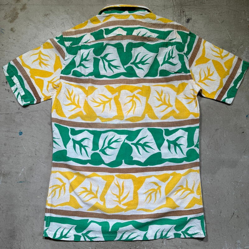 Unknown 50s Botanical Cotton Hawaiian Shirt Size S