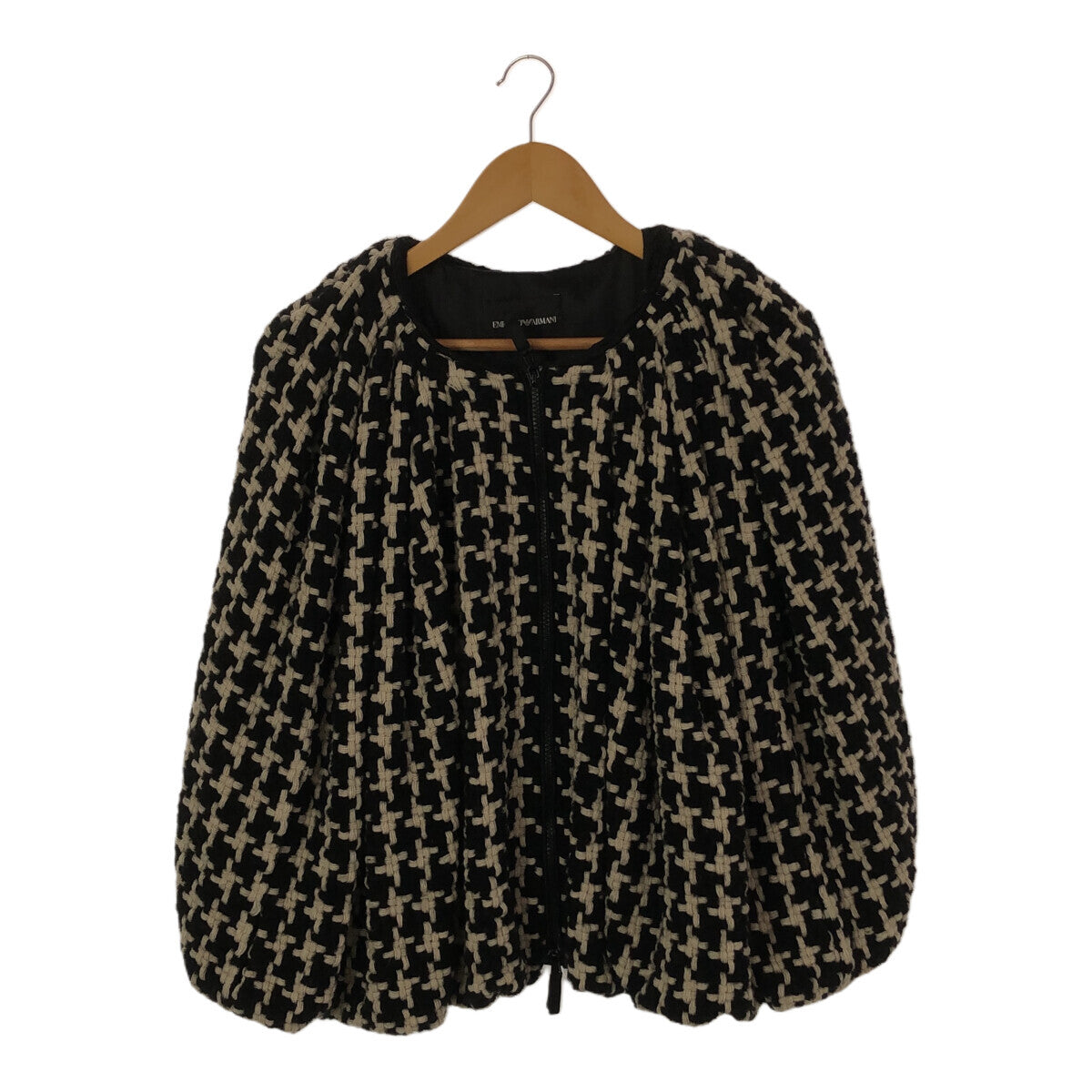 EMPORIO ARMANI 20AW Alpaca Blend Houndstooth Poncho Size 42