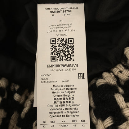 EMPORIO ARMANI 20AW Alpaca Blend Houndstooth Poncho Size 42