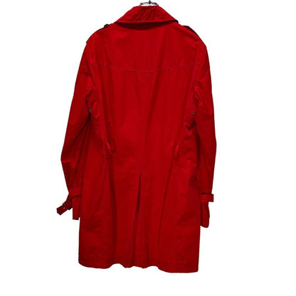 Emporio Armani Red Cotton Nylon Belted Trench Coat Size 48