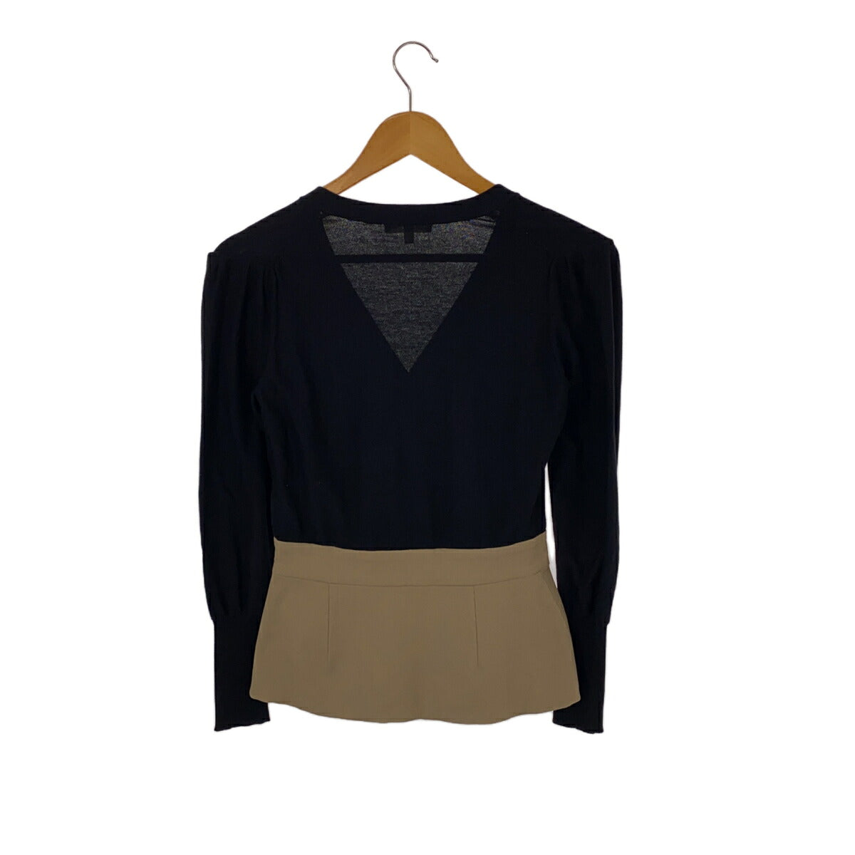Paule Ka Black Beige Knit Docking Jacket Size S