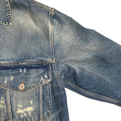 FAITH CONNEXION Oversized Distressed Jacket Blue Size S