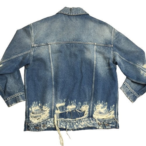 FAITH CONNEXION Oversized Distressed Jacket Blue Size S