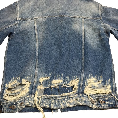 FAITH CONNEXION Oversized Distressed Jacket Blue Size S