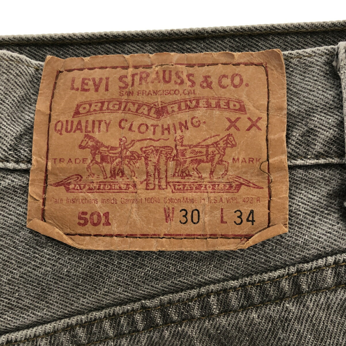 Levi's 90s 501 Pre-Dyed Grey USA Made Jeans Size W30