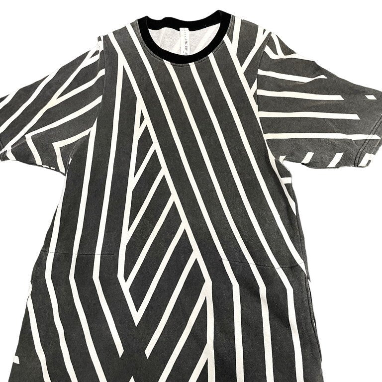 A.F Artefact Oversize Stripe Short Sleeve Sweatshirt Size M