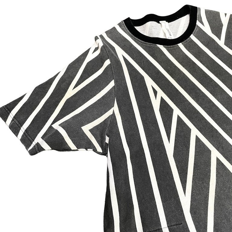 A.F Artefact Oversize Stripe Short Sleeve Sweatshirt Size M