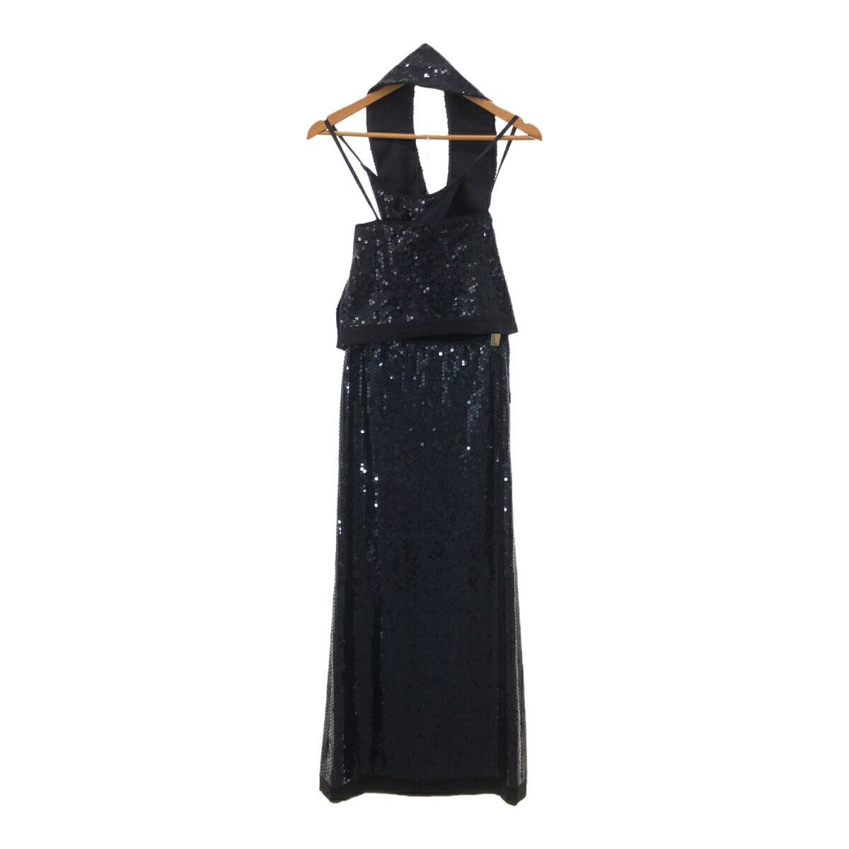 PIAZZA SEMPIONE Navy Sequin Camisole Dress Size 46