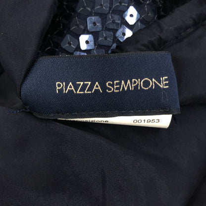 PIAZZA SEMPIONE Navy Sequin Camisole Dress Size 46