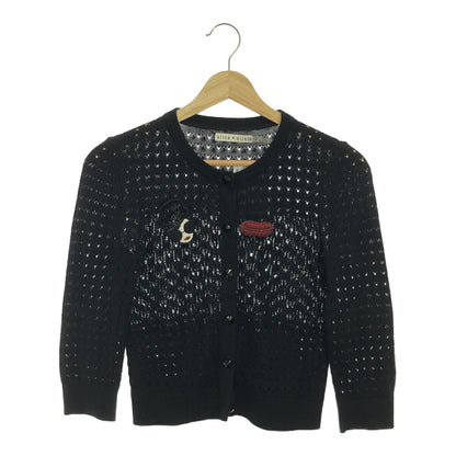 alice+olivia Brooch Cotton Cardigan Black Size XS